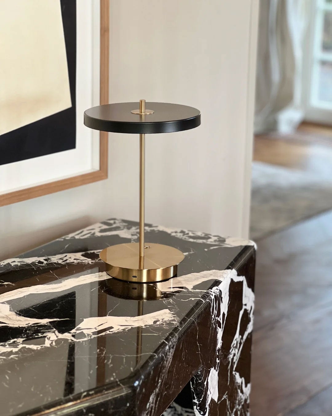Porto portable lamp black/brass from House of Firefly