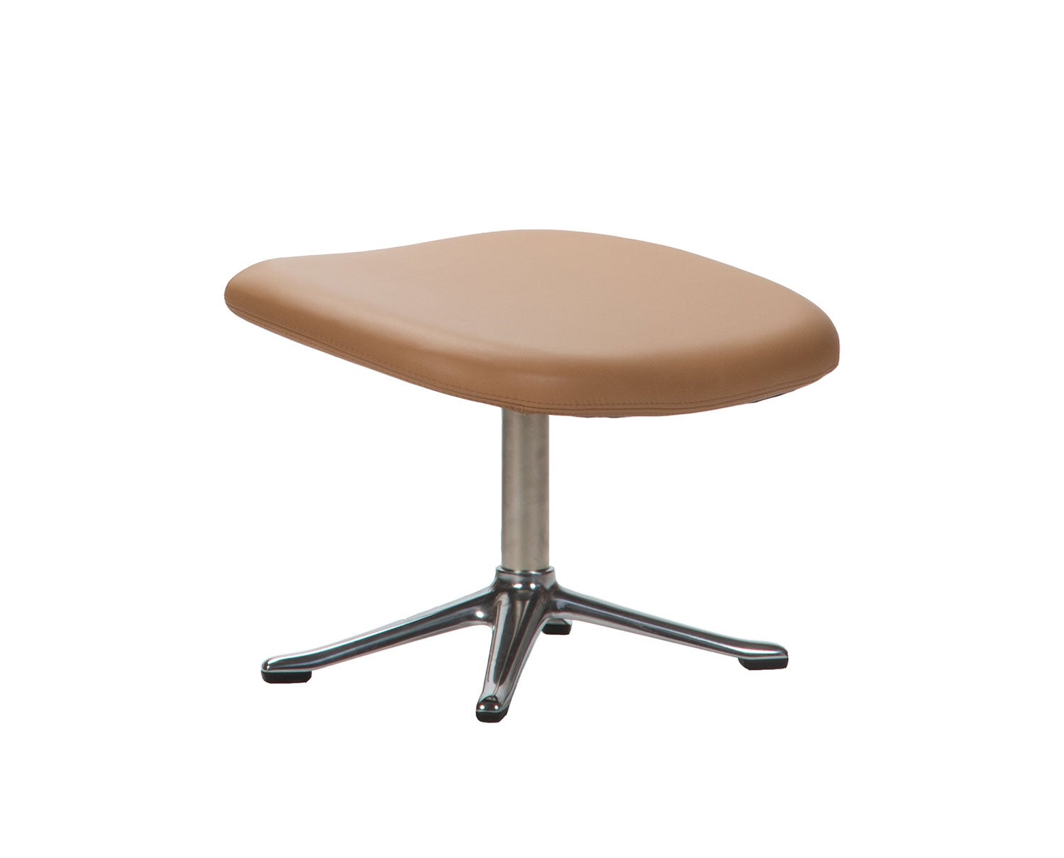 Ghost Fotpall i läder med ben i polerad aluminium