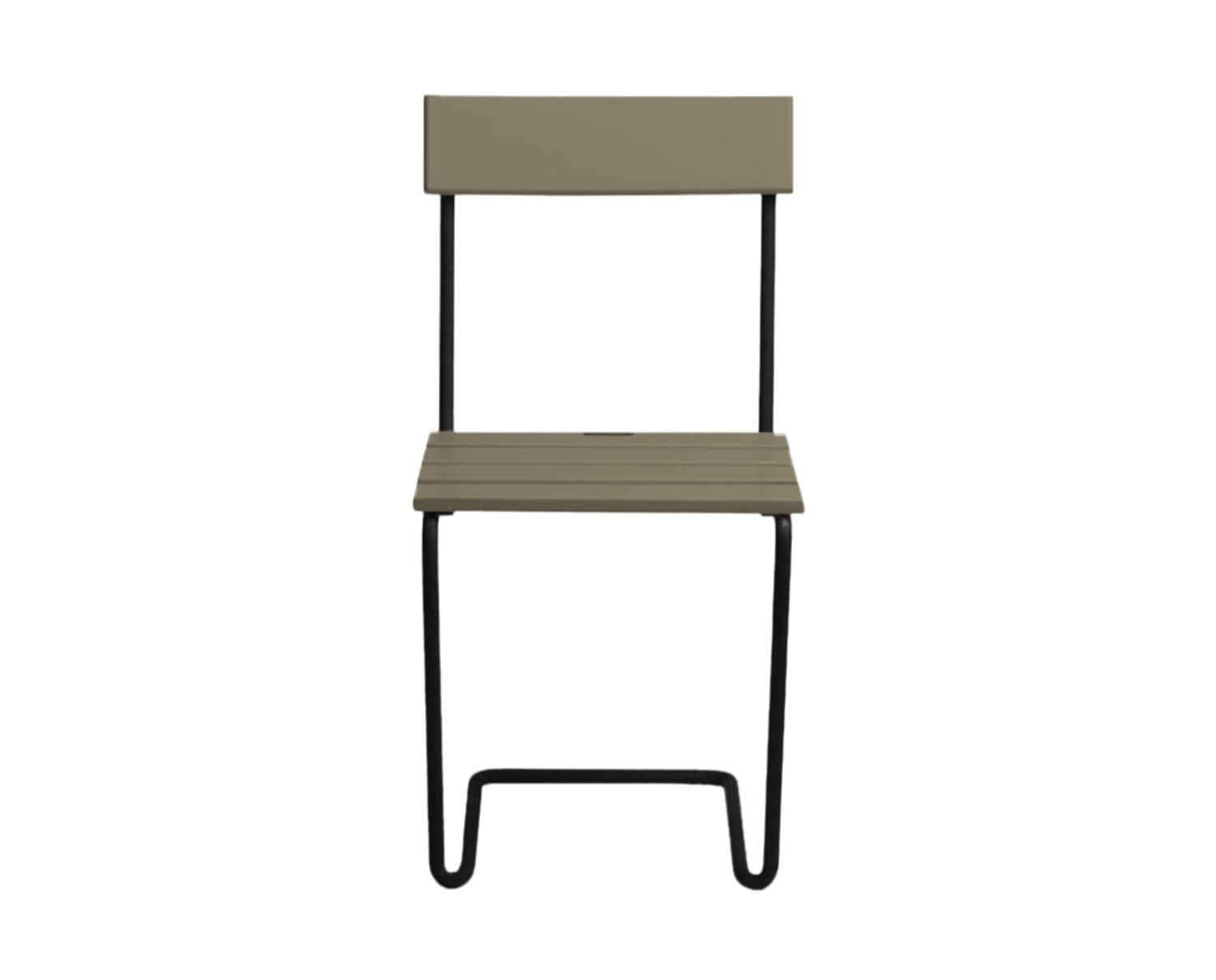 Stol 1 i ljusgrön lackad ek med svart stativ