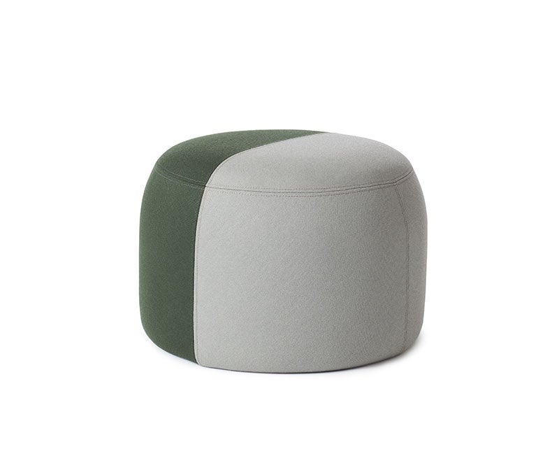 Dainty Puff Warm Grey Forest green