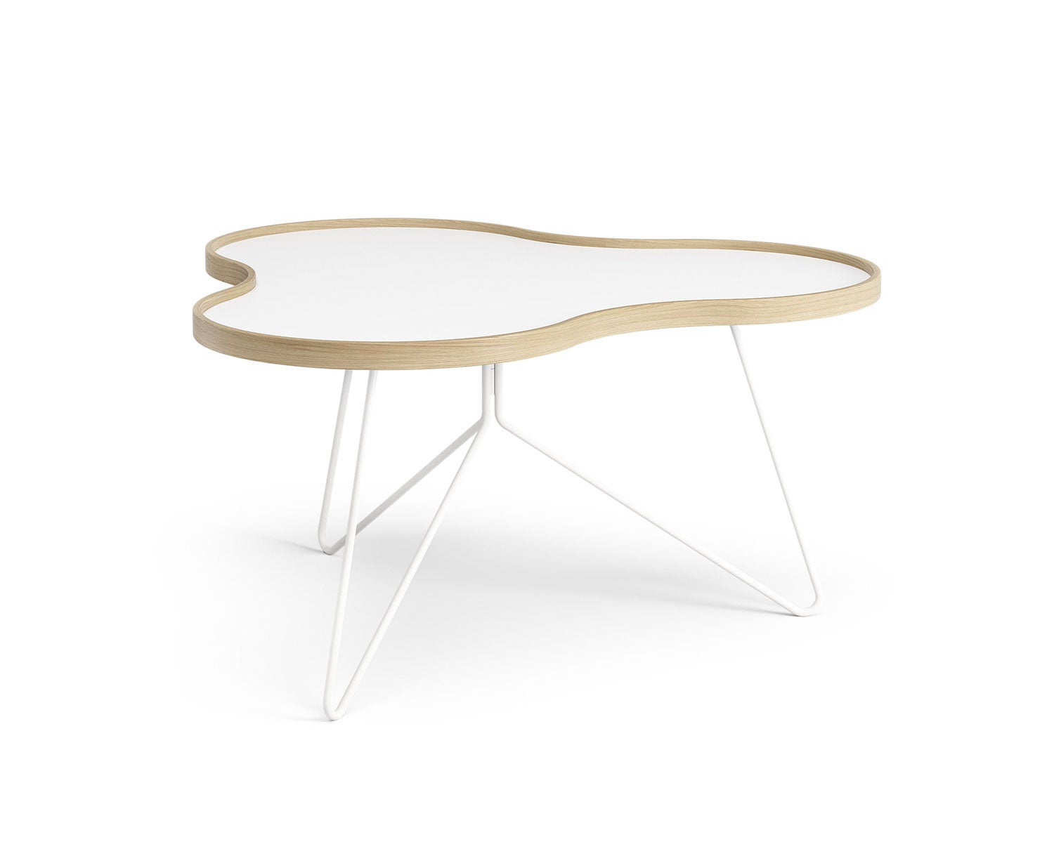 Flower-Table-90x84-White-Laminate-Oak-White-Metal-H45