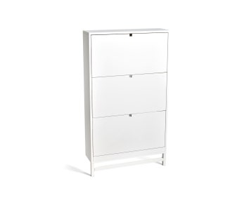 Falsterbo Skoskåp 3 Fack Vitlack