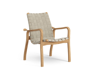 Primo fåtölj låg - Oljad ek, Sadelgjord natur