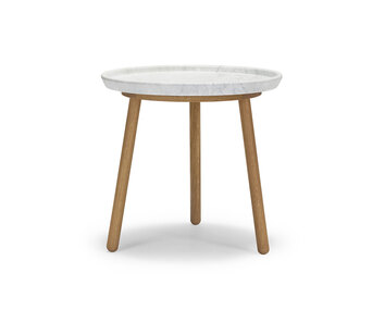 Soffbordet Tureen. Diameter 52 centimeter, höjd 50 centimeter. Skiva i Carrara. 