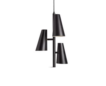 Cono Pendel 3 Skärmar Svart Metall