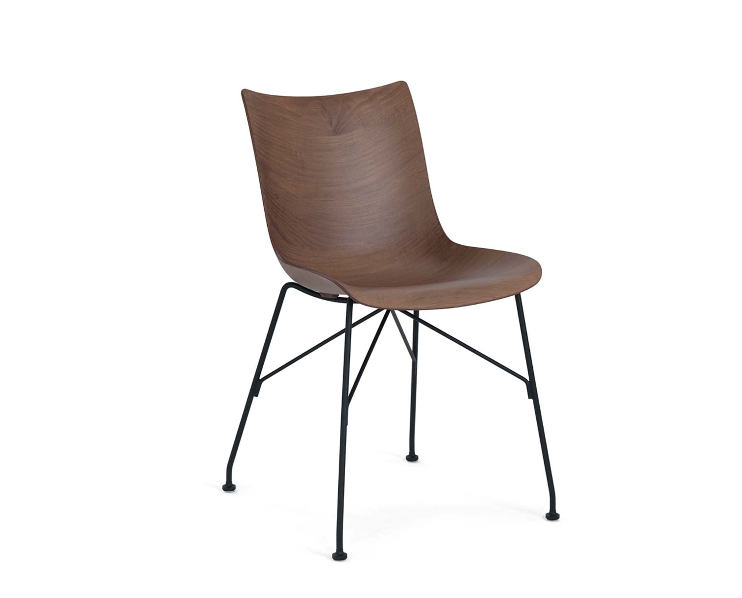 P/Wood Stol | Mörk ask, Svart