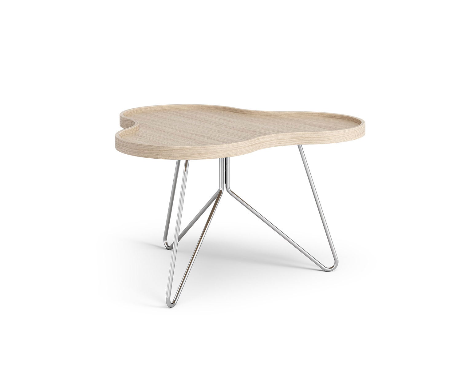 Flower-Mono-Table-66x62-Whitepigmented-Oak-Chrome-Metal-H39