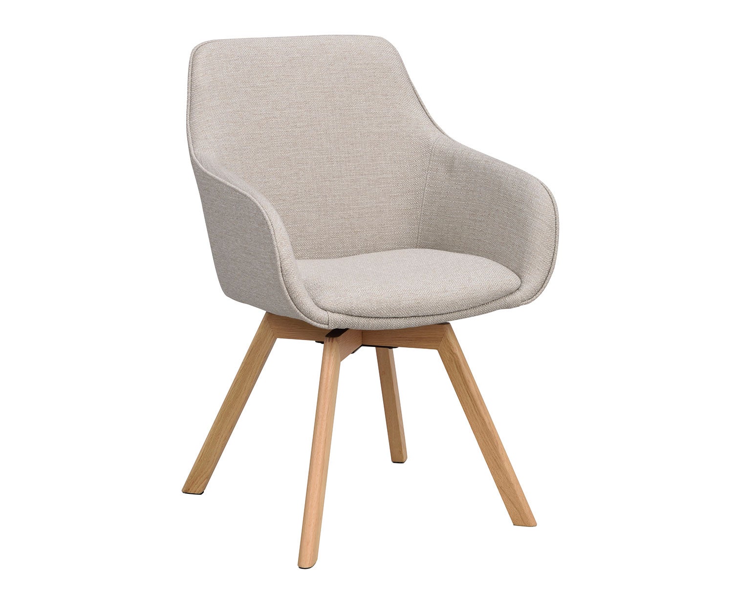 Alison karmstol i beige tyg, ekben