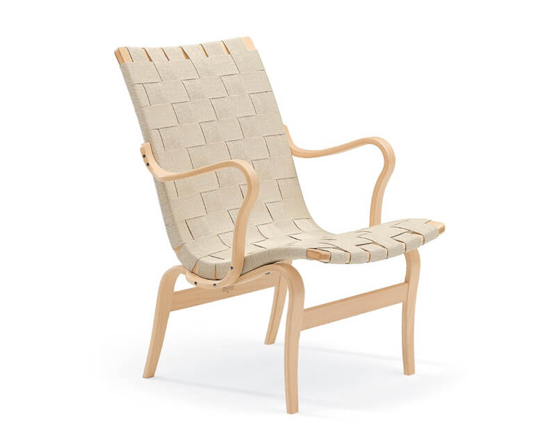 Eva Fåtölj Låg Bok i Flätad Linnegjord Natur