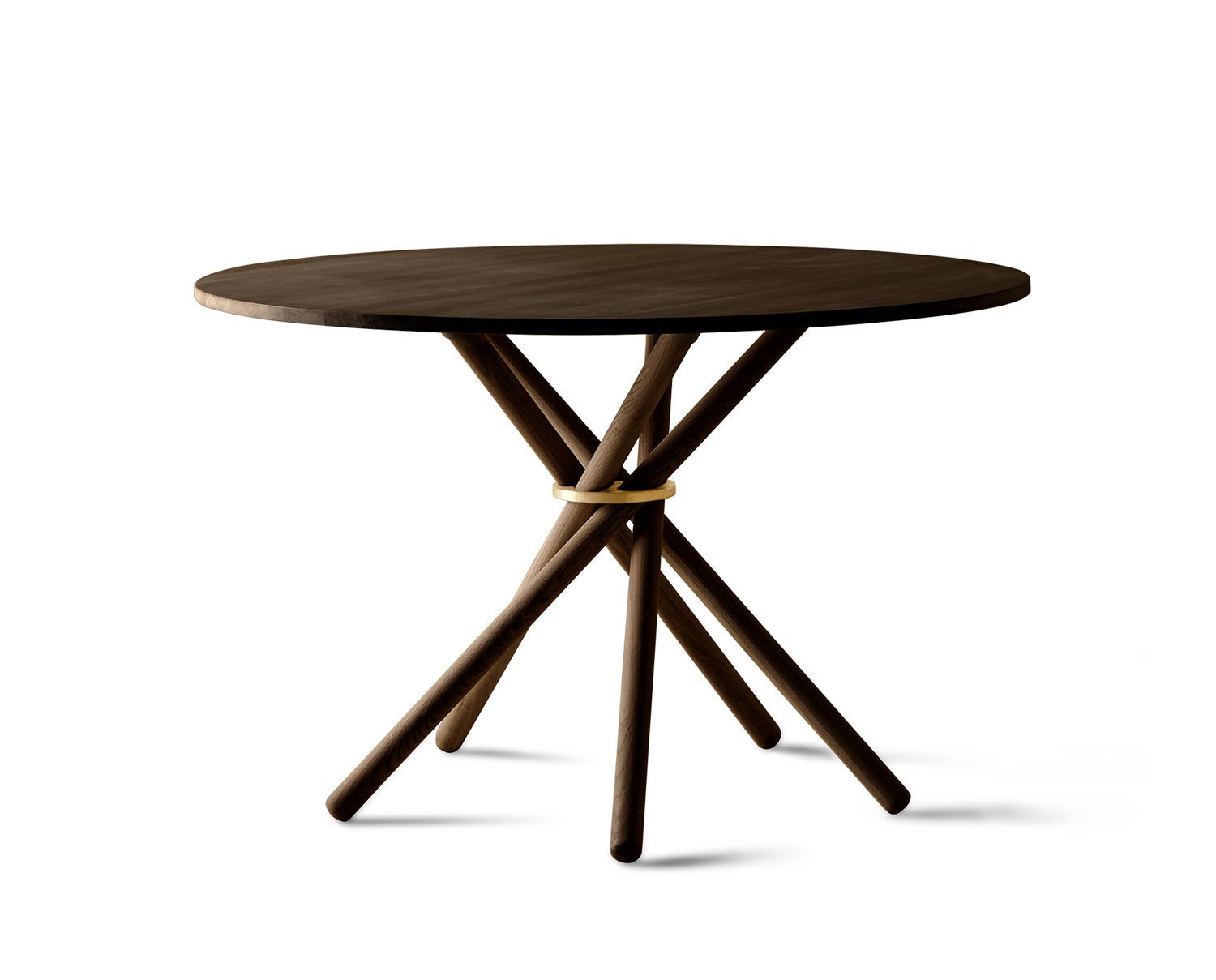 Hector Matbord i svart ek med mässingsring