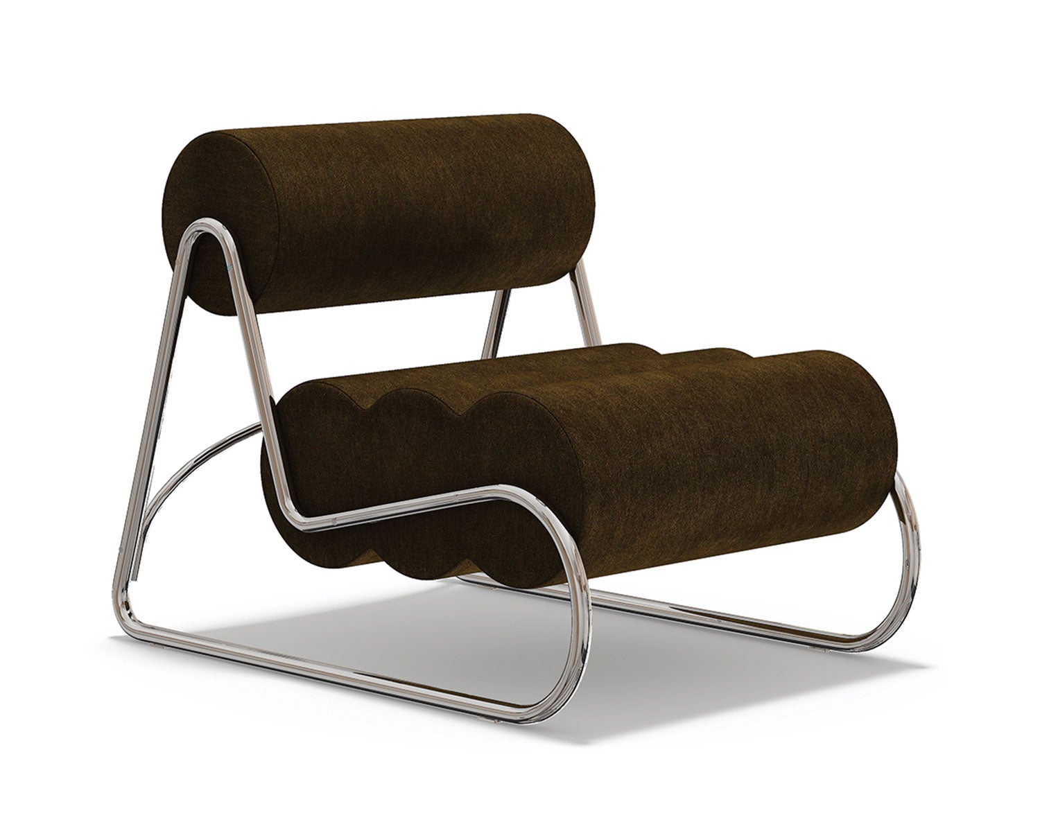 Fave Fåtölj med ben i krom i tyget Alpaca 1110