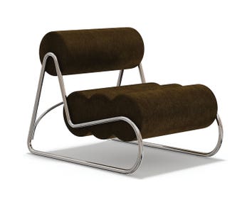 Fave Fåtölj med ben i krom i tyget Alpaca 1110