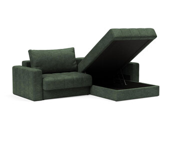Akello Bäddsoffa Divan med armstöd i tyget 281 Avella Pine Green