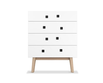 Peep B3 Byrå i färgen Vit med ben i ek