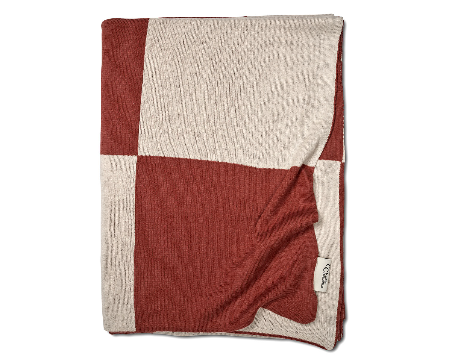 Square Pläd | Mörk Terracotta