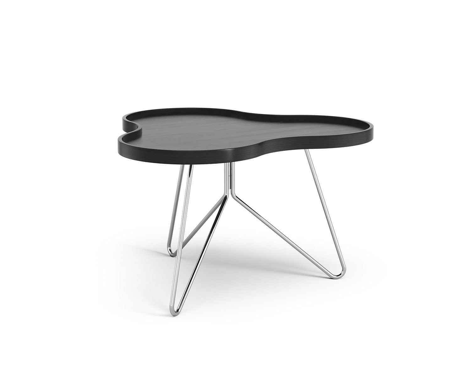 Flower-Mono-Table-66x62-Black-Ash-Chrome-Metal-H39