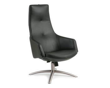 Joy Fåtölj klädd i lädret Fantasy Black