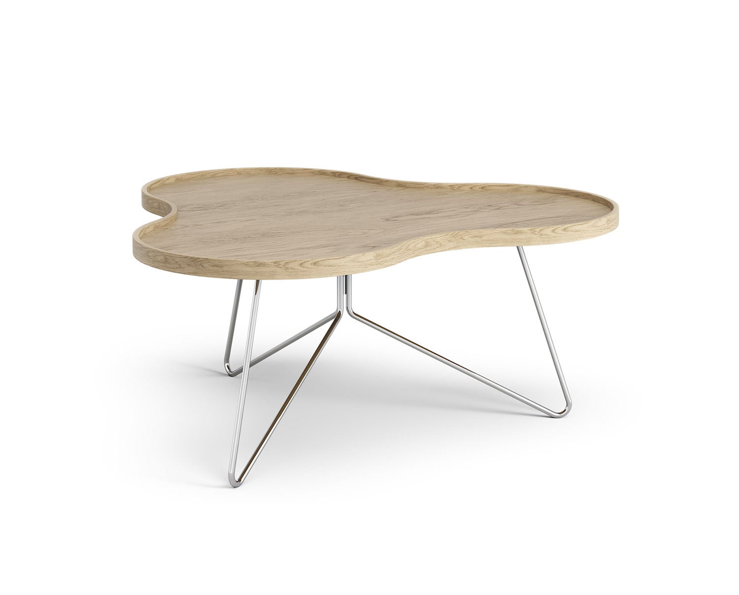Flower-Mono-Table-90x84-Varnished-Oak-Chrome-Metal-H39