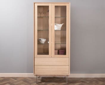 Elegant Vitrinskåp | 2 dörrar och 2 lådor