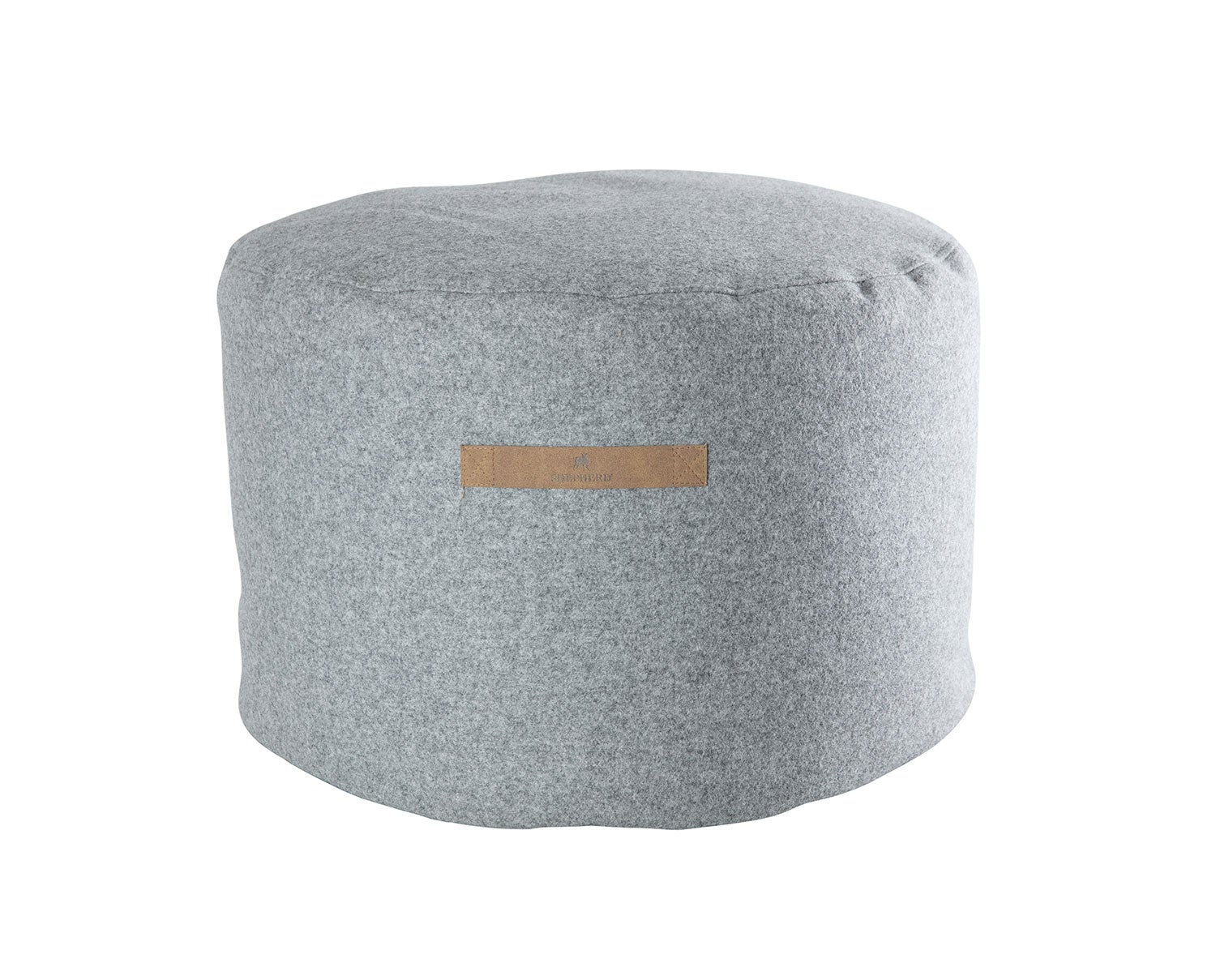 Hanna mjuk ullpuff 60x40 rund i färg granit från Shepherd