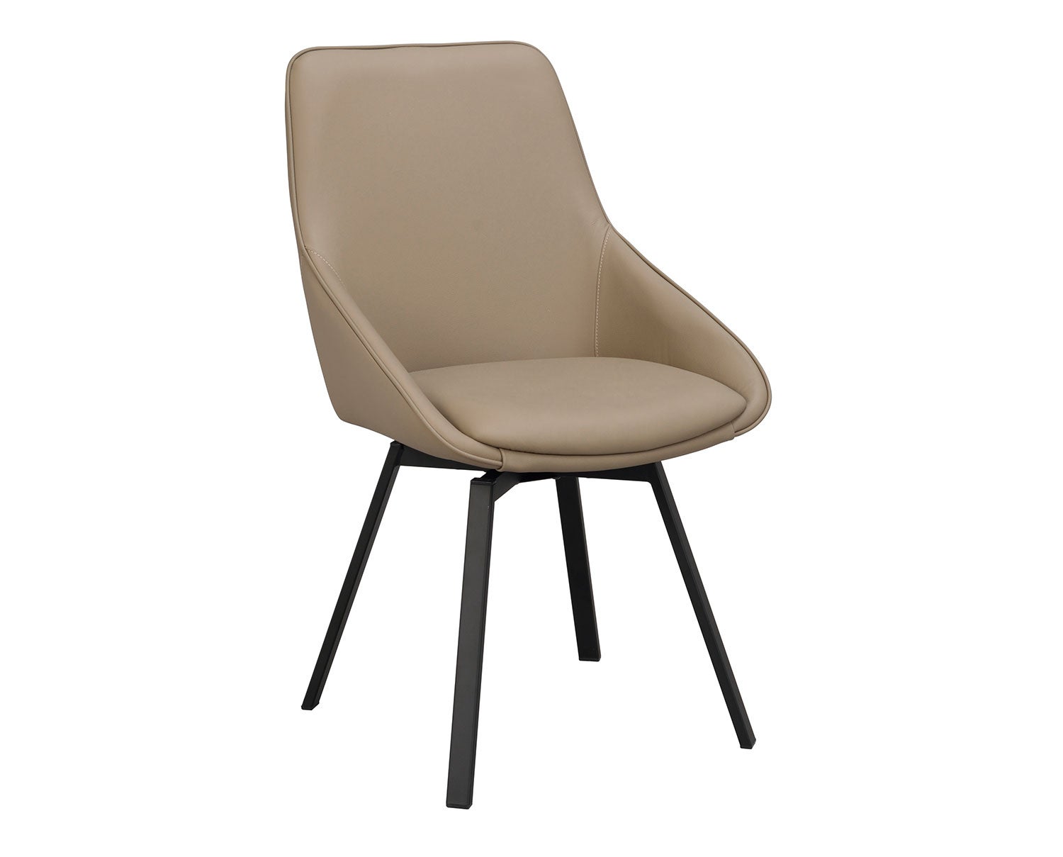 Alison stol i beige läder, svarta metallben