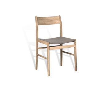 Siza Stol i vitpigmenterad ek med sits i linne