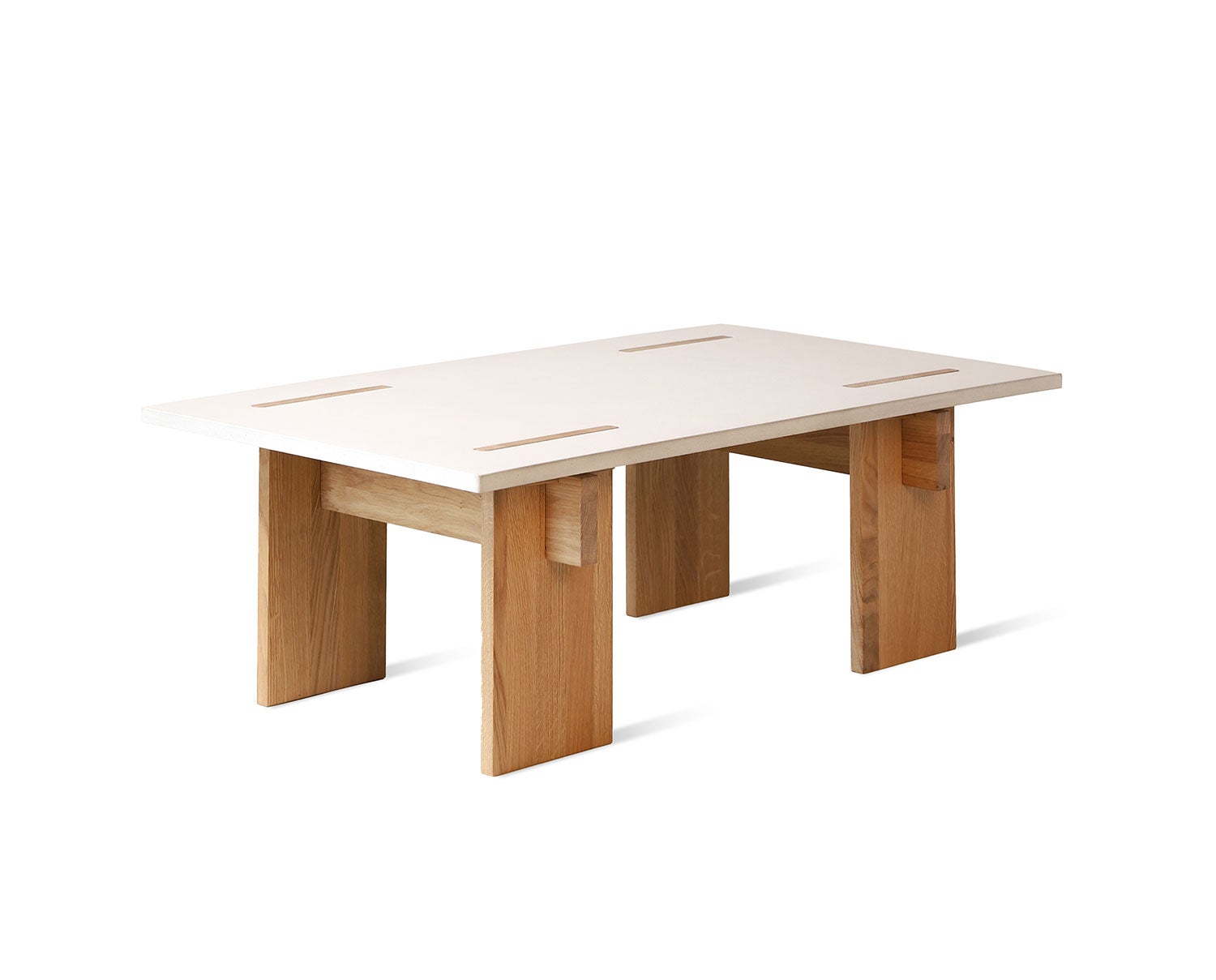 Arnold Soffbord i ljus betong och ljus ek