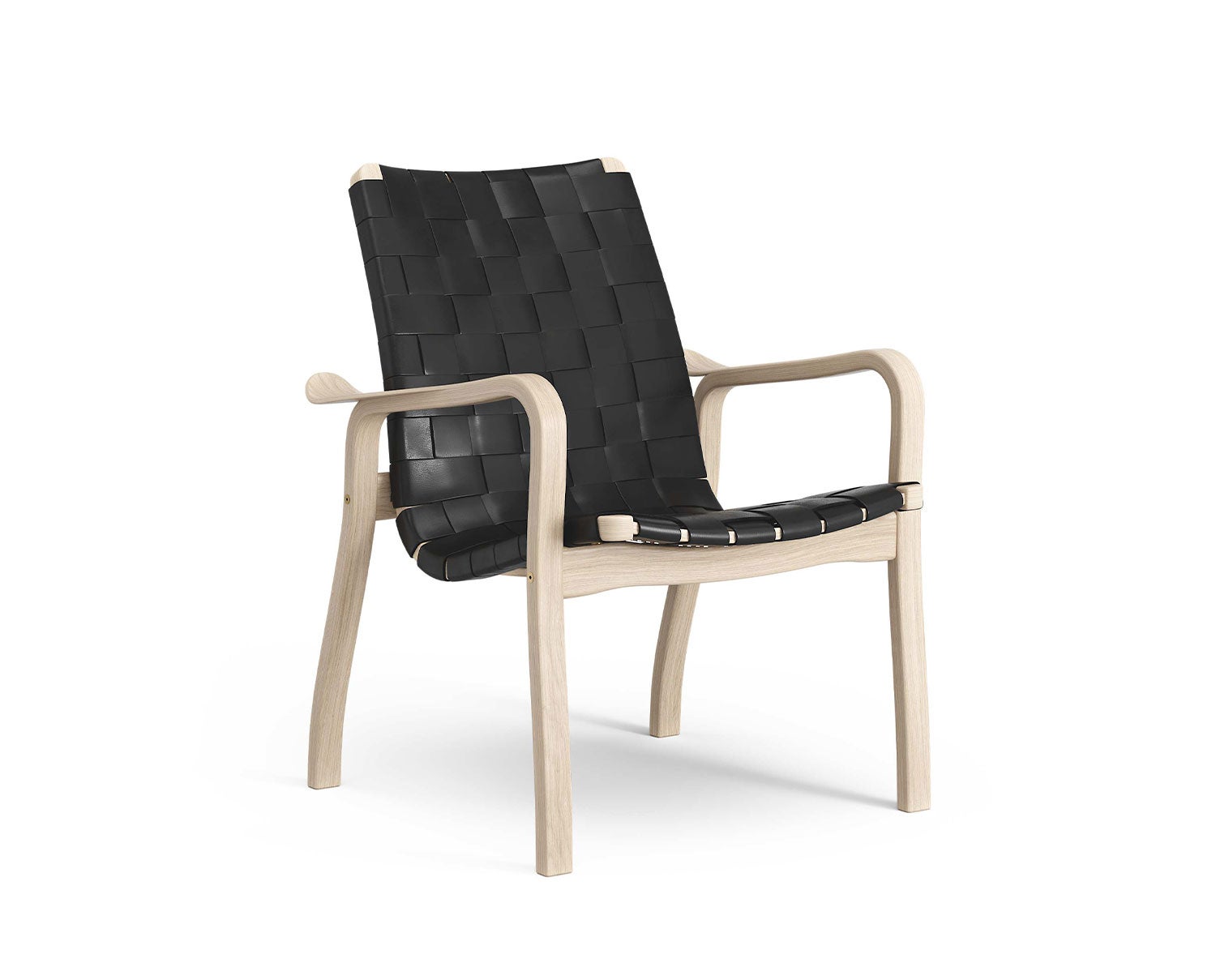 Swedese-Primo-Low-White-Pigmented-Oak-Strap-Leather-Black