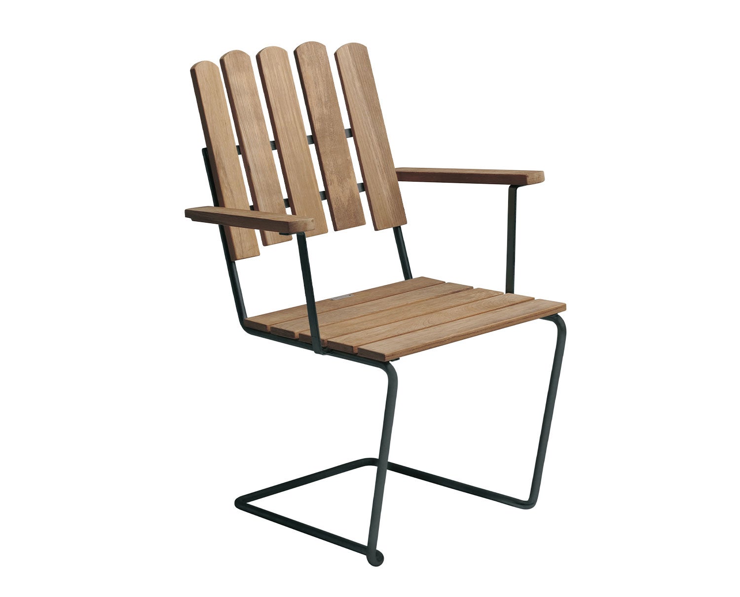 A2 Fåtölj i teak med svart stativ