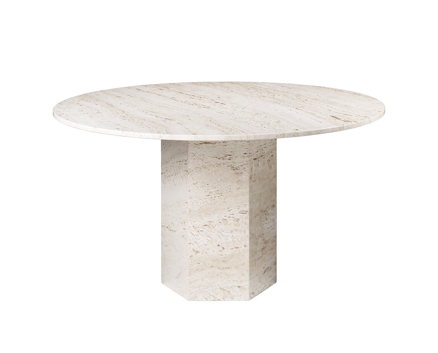 Epic Matbord Runt Neutral White Travertine