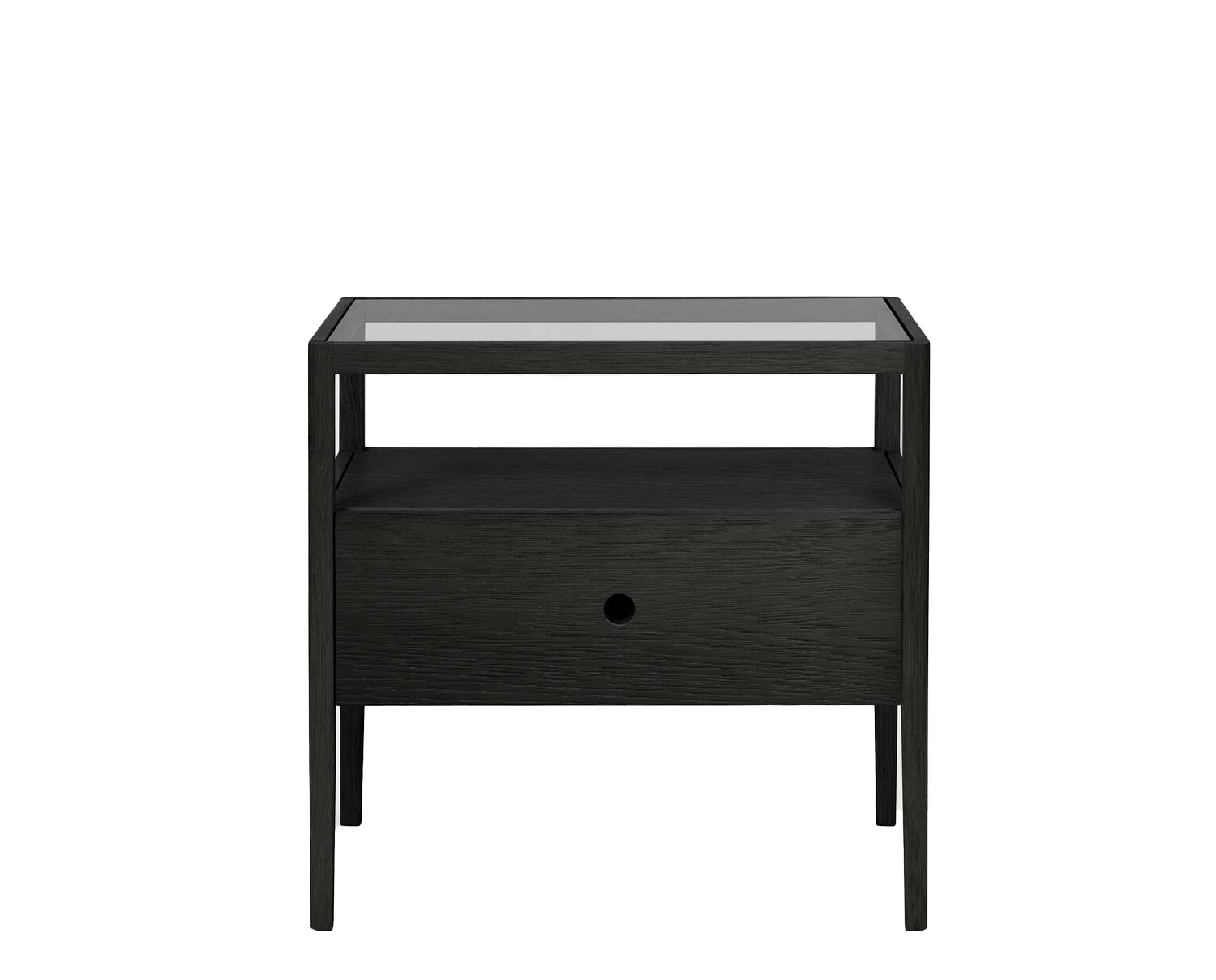 Spindle Sängbord | Svart Ek
