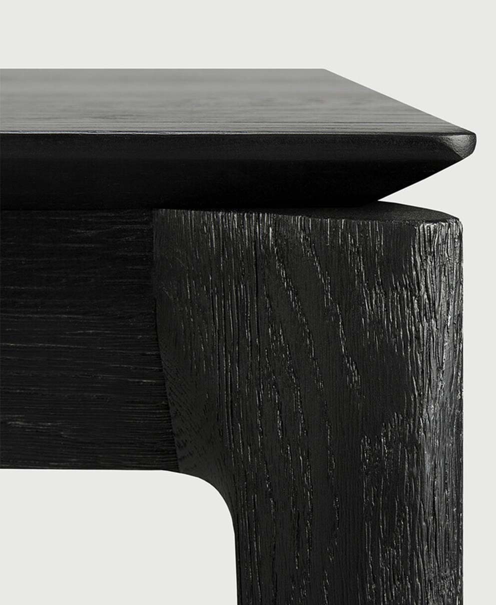 Bok Matbord Svartlackad Ek Detaljbild