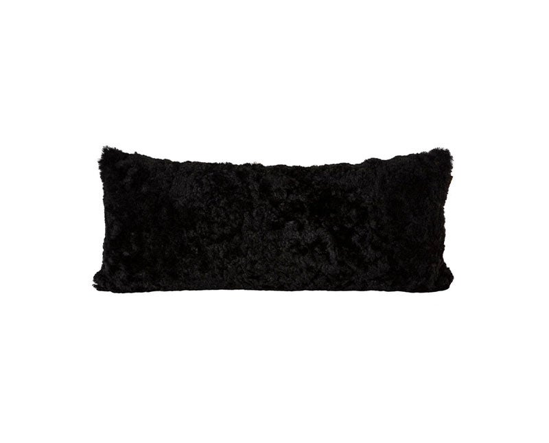 Lina Fårskinnskudde 60x25 Svart