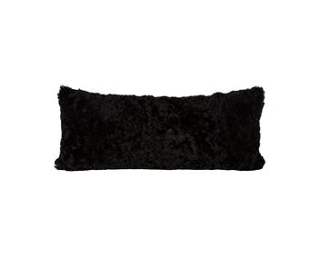 Lina Fårskinnskudde 60x25 Svart