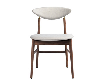 Gent stol Amerikansk valnöt, antik mässing, tyg Dedar Sinequanon 009 Nacre