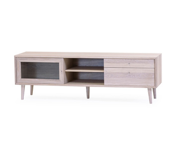 Nordik Mediabänk 160 cm Vitoljad ek