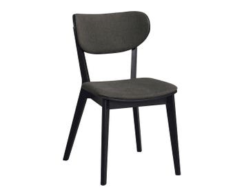 Kato Stol | Svart ek, mörkgrått tyg
