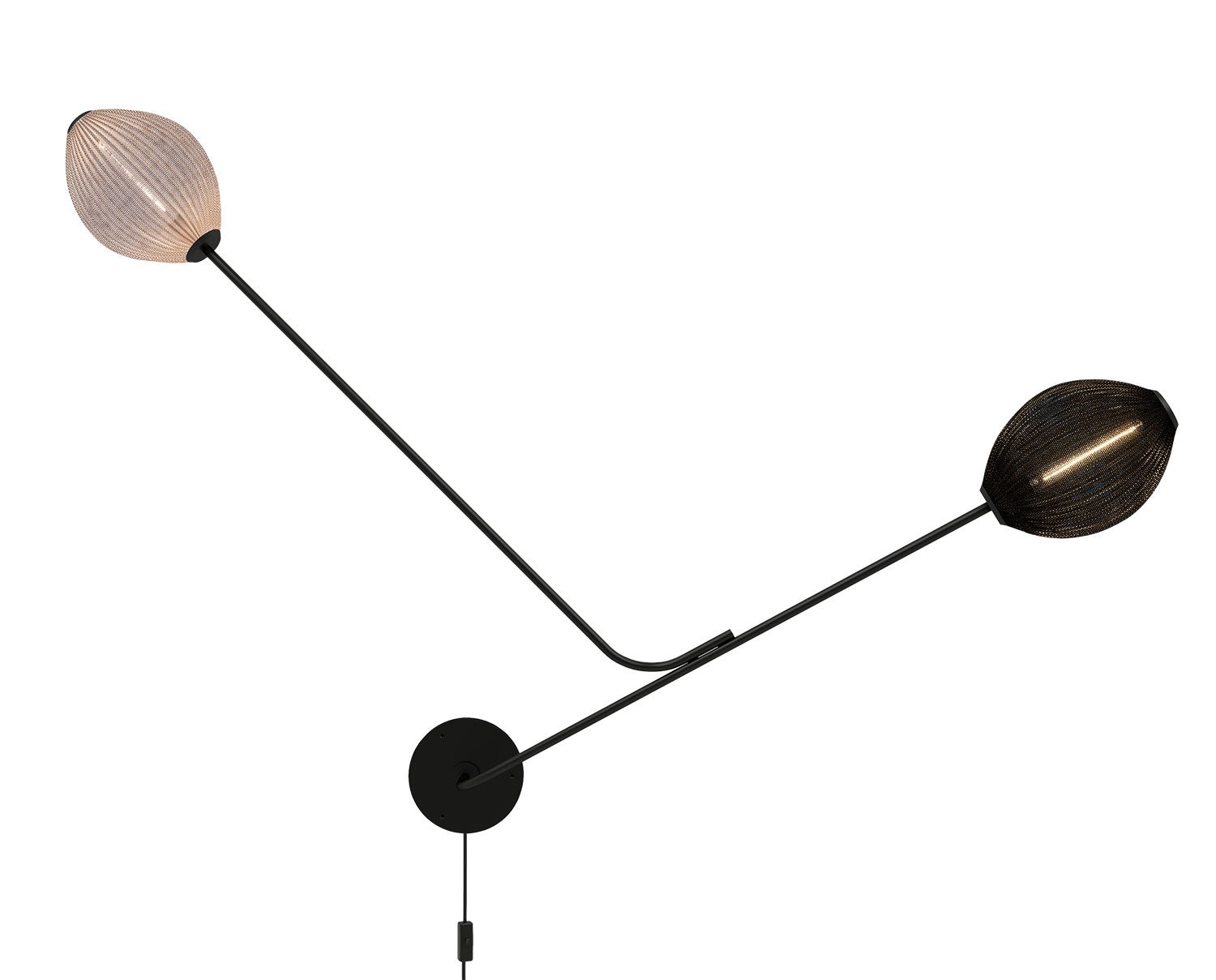 Satellite vägglampa svart och vit, tänd framifrån | GUBI