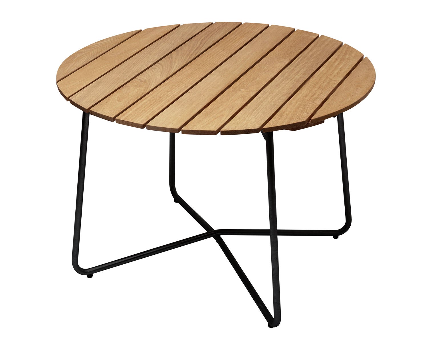 Bord 9A Ø100 i oljad ek med svart stativ