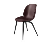 Beetle stol, träben svartbetsad bok, sits i Dark Pink plast
