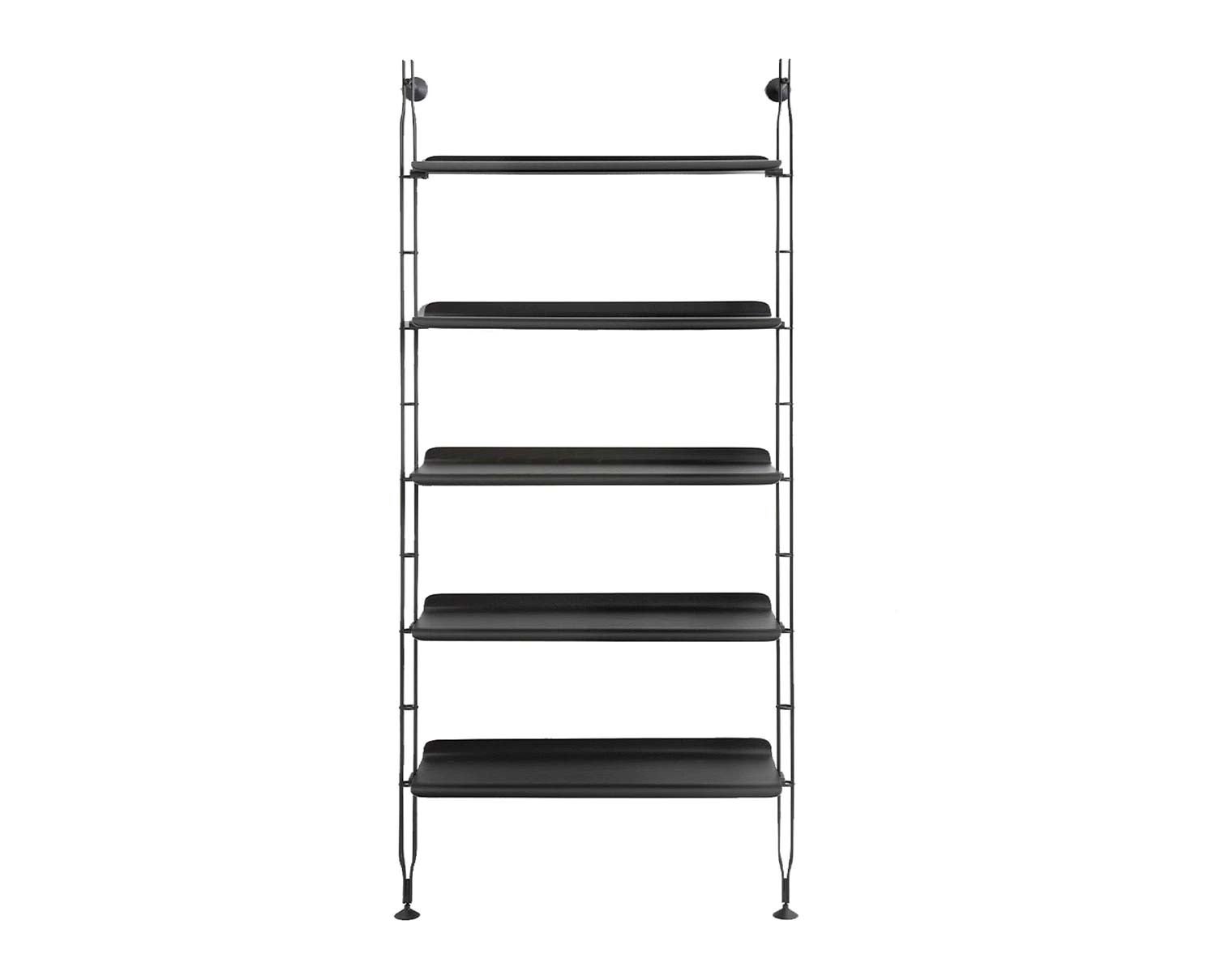 Adam Wood hylla med fem hyllplan och två gavlar i Ash / Black