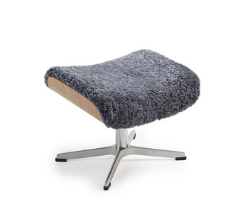 Prime Pall Metallfot Fårskinn Graphite