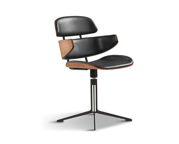 GM586 Athene karmstol, valnöt/ svart läder | Naver Collection
