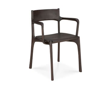 PI Karmstol i mörkbrun teak