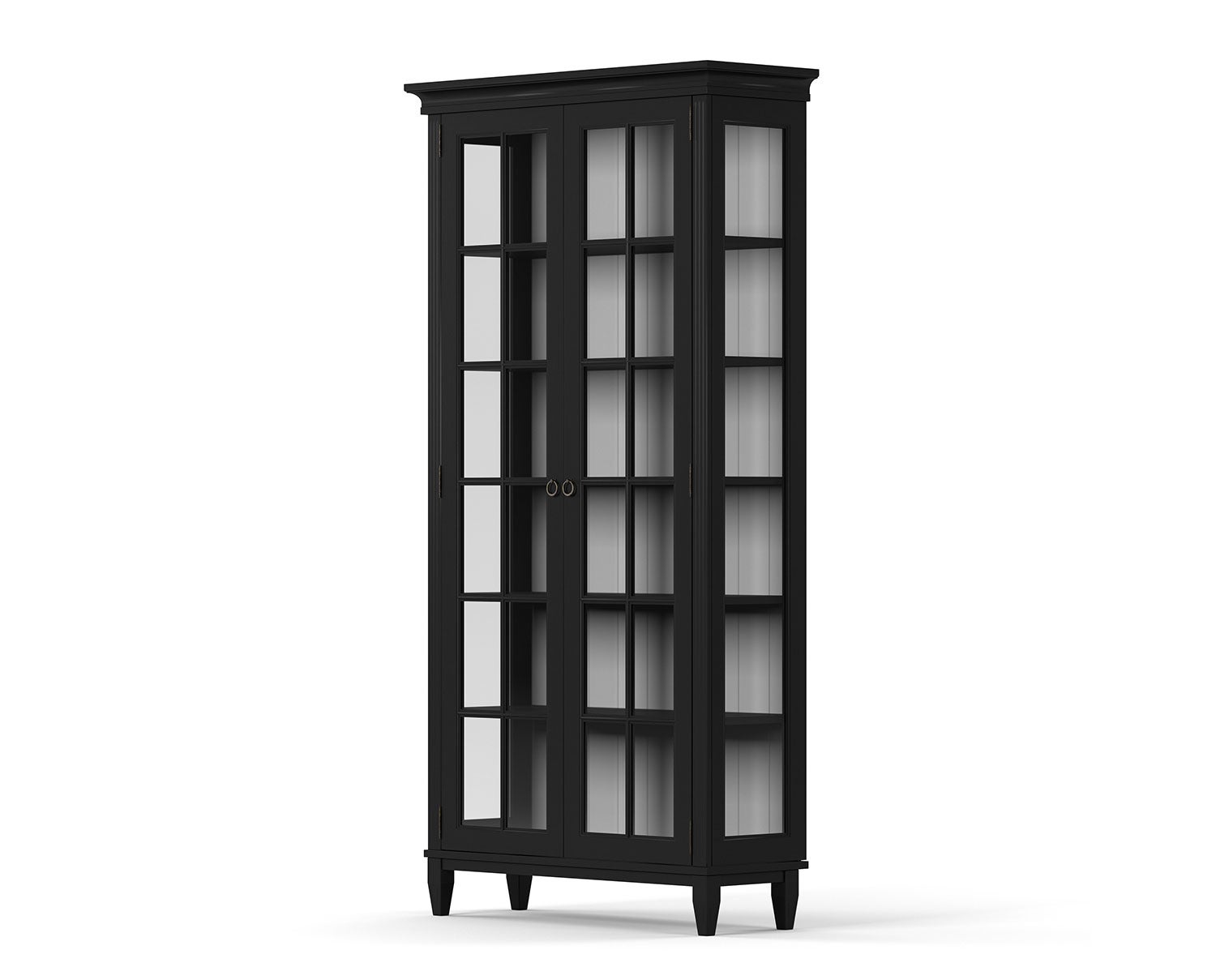 Stockholm Vitrinskåp med två dörrar och glassidor i utförandet Svart