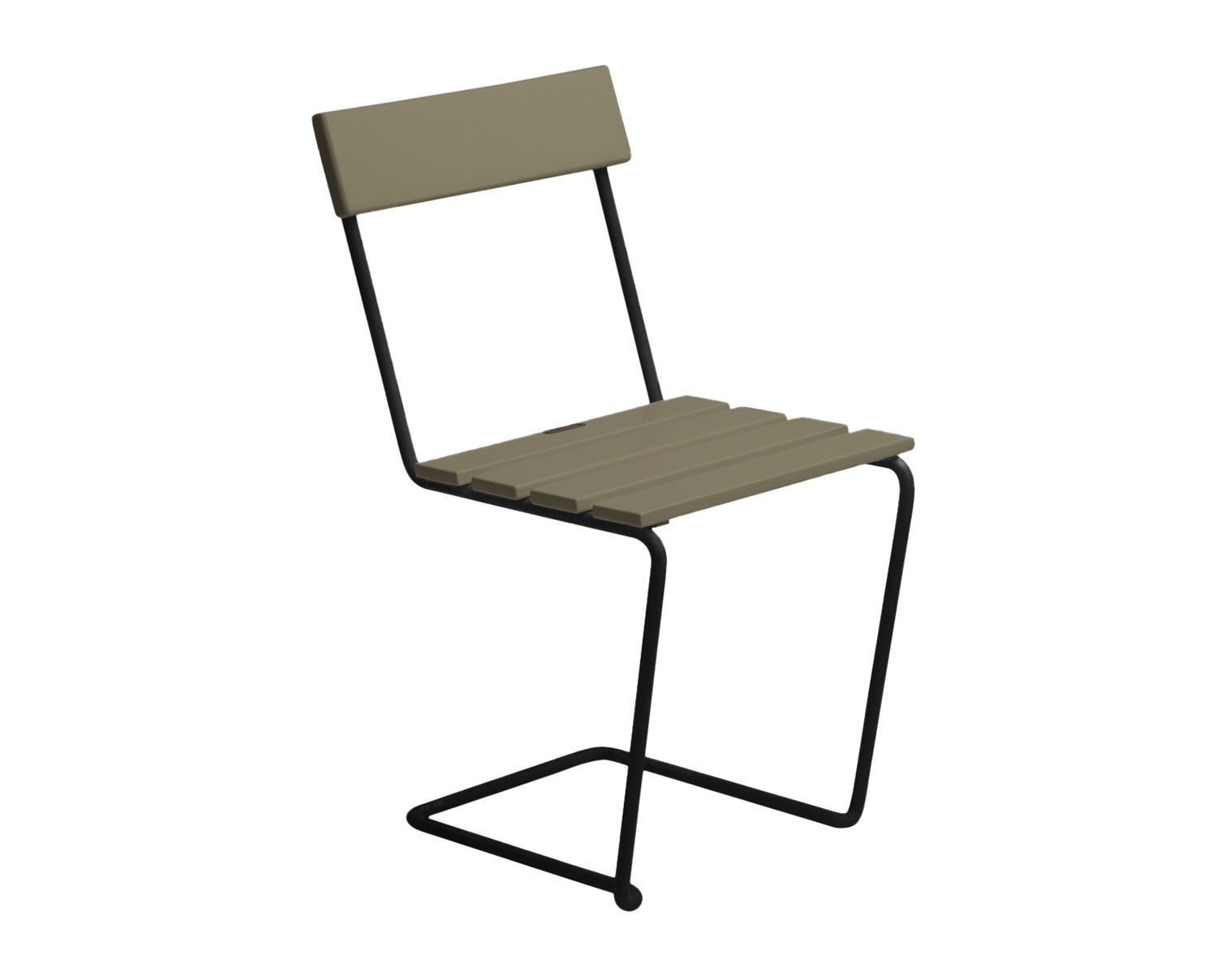 Stol 1 i ljusgrön lackad ek med svart stativ