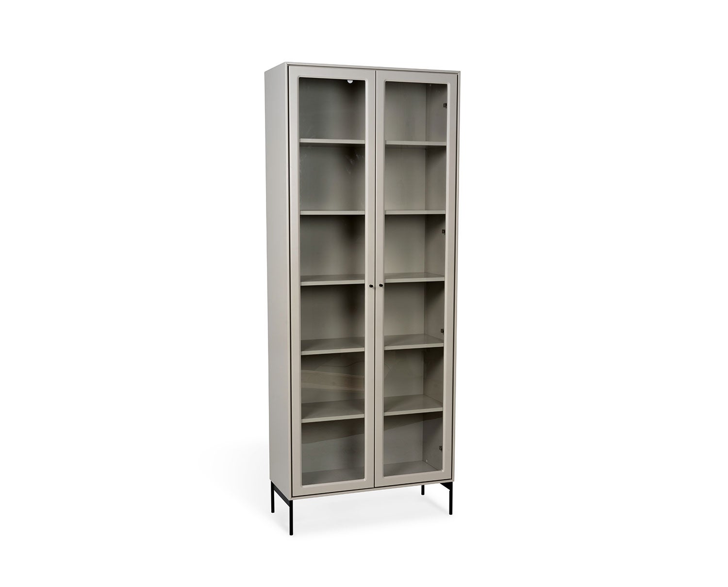 Volt Skåp Glasdörr 190 | Beige / Svart | Mavis | Tibergs Möbler