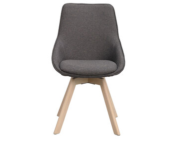 Alison stol i mörkgrått tyg, vitpigmenterade ekben