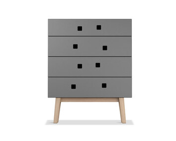 Peep B3 Byrå i färgen Grå med ben i ek