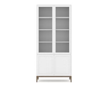 Edge 2.0 Vitrinskåp 4 Dörrar White / Burned Walnut